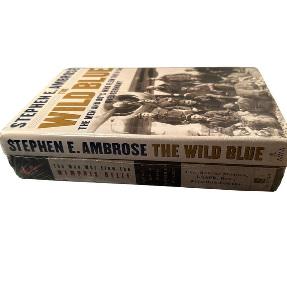 Stephen E Ambrose Book Wild Blue Man Who Flew Memphis Belle Memoir Hardcover Set - Picture 3 of 11